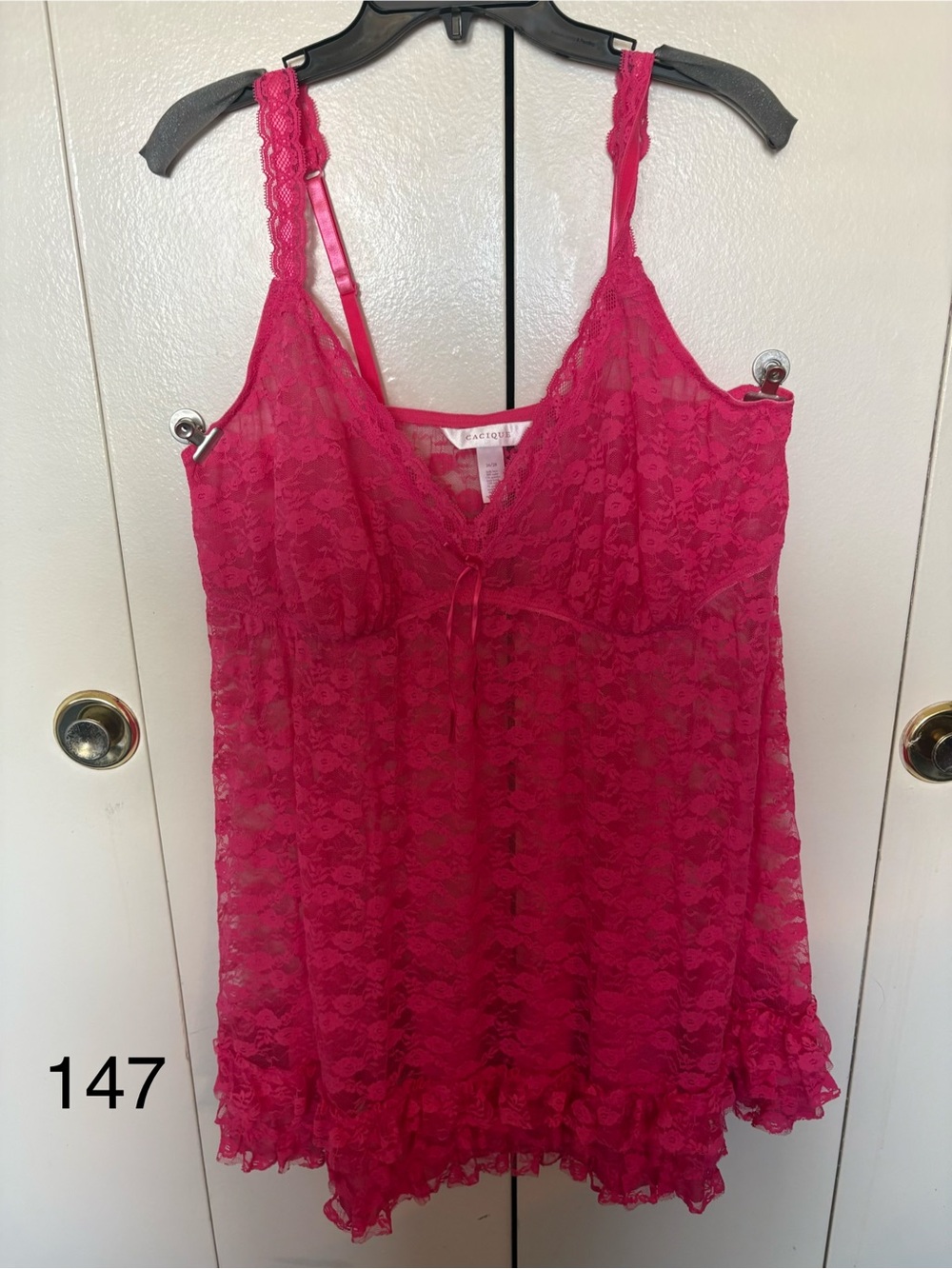 Cacique Hot Pink Lace Chemise